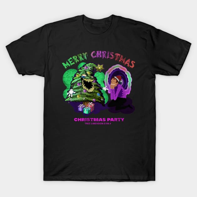 merry christmas from evil christmas tree T-Shirt by nowsadmahi